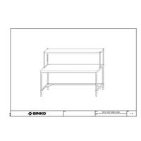 ステンレス作業台三方枠タイプ上棚付き仕様U1ー18040ー500ーWTー15060 U1-18040-500-WT-15060 1台（直送品）
