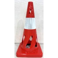 トーアン セーフティホールコーン レッド(RE) 白テープ1本(W1) CCー401 1セット(5本)（直送品）