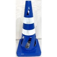 トーアン セーフティホールコーン ブルー(BL) 白テープ2本(W2) CCー405 1セット(5本)（直送品）