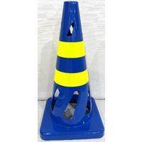 トーアン セーフティホールコーン ブルー(BL) 黄テープ2本(Y2) CCー406 1セット(5本)（直送品）