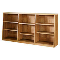 【軒先渡し】バリュテック・インターナショナル 脚元安定頑丈 ロータイプ書棚 幅1500×奥行300×高さ770mm ミディアムブラウン 1台（直送品）