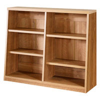 【軒先渡し】バリュテック・インターナショナル 脚元安定頑丈 ロータイプ 書棚 幅900×奥行300×高さ770mm ミディアムブラウン 1台（直送品）