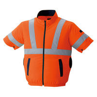 【服のみ】Asahicho　9211　空調服（R）高視認半袖ブルゾン横ファン　蛍光オレンジ　6L　1着（直送品）