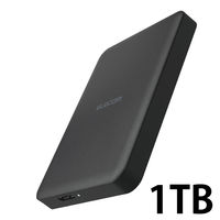 外付けHDD テレビ録画用 1TB 2.5インチ ポータブル 軽量 ブラック ELP-STV010UBK エレコム 1個（直送品）