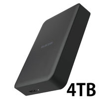 外付けHDD テレビ録画用 4TB 2.5インチ ポータブル 軽量 ブラック ELP-STV040UBK エレコム 1個（直送品）