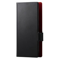 スマホケース 手帳型 多機種スマホ対応 マルチケース 自己吸着シート 薄型 軽量 ブラック P-06PLFUBK エレコム 1個（直送品）