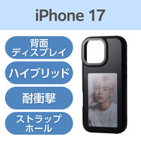iPhone17 ケース 背面ディスプレイ搭載 高解像度 推し活 ブラック PM-A25AEINK01BK エレコム 1個（直送品）
