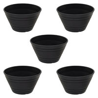 明和 鉢 セラアート 平鉢 21号×5個 黒 243246 1個（直送品）