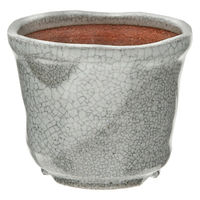 かみ山陶器 盆栽鉢 信楽焼 植木鉢 白マット中深 3号 263471 1個（直送品）