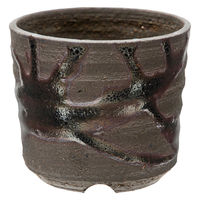 かみ山陶器 盆栽鉢 信楽焼 植木鉢 鉄釉切立 8×7cm 263474 1個（直送品）
