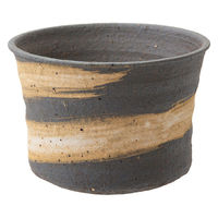 かみ山陶器 盆栽鉢 信楽焼 植木鉢 刷毛目ソリ浅 10×7cm 263485 1個（直送品）