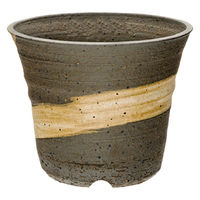 かみ山陶器 盆栽鉢 信楽焼 植木鉢 刷毛目ソリ深 11×9cm 263487 1個（直送品）