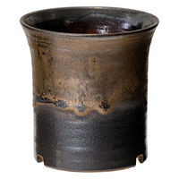 かみ山陶器 盆栽鉢 信楽焼 植木鉢 金彩ラッパ型 3号 263489 1個（直送品）