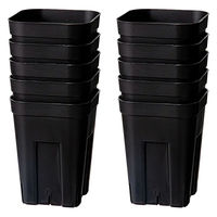 日本ポリ鉢販売 スリット鉢 プレステラ 105深型 黒 10個セット 270193 1個（直送品）