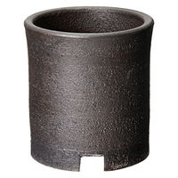 かみ山陶器 盆栽鉢 信楽焼 植木鉢 黒マット寸胴 3.5号 283210 1個（直送品）