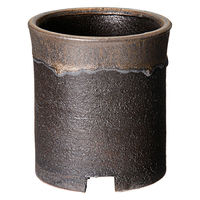 かみ山陶器 盆栽鉢 信楽焼 植木鉢 金彩寸胴 3.5号 283211 1個（直送品）