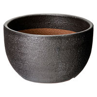 かみ山陶器 盆栽鉢 信楽焼 植木鉢 黒マット尻丸 6号 283212 1個（直送品）