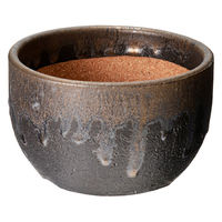 かみ山陶器 盆栽鉢 信楽焼 植木鉢 金彩尻丸 5号 283215 1個（直送品）