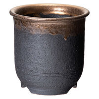 かみ山陶器 盆栽鉢 信楽焼 植木鉢 金彩大深 4.5号 284751 1個（直送品）