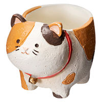 ケー・イー・アイ 鉢 リトルレジンポット 四つ足アニマル 三毛猫 285418 1個（直送品）