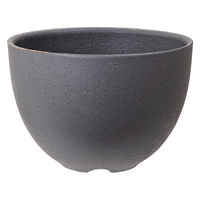かみ山陶器 盆栽鉢 信楽焼 植木鉢 黒マット丸 294865 1個（直送品）