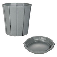 スリット鉢 アップルウェアー スリットオアシス＆スタイルプレート ６号 ダークグレー1個（直送品）