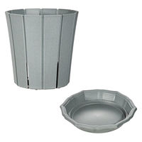 スリット鉢 アップルウェアー スリットオアシス＆スタイルプレート ５号 ダークグレー1個（直送品）