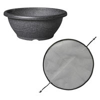 スドー メダカ鉢 ラメ 15号+メダカ鉢の保護ネット 丸型(中) 305526 1個（直送品）