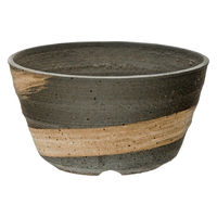 かみ山陶器 盆栽鉢 信楽焼 植木鉢 刷毛目浅 12×6.5cm 263486 1個（直送品）