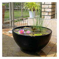 リーフ 睡蓮鉢 睡蓮鉢(メダカ鉢) 凛 RIN 丸型 ブラック M 44919 1個（直送品）