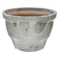 かみ山陶器 盆栽鉢 信楽焼 植木鉢 白マット丸 中深4号 263473 1個（直送品）