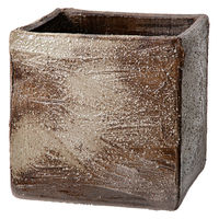 リーフ 睡蓮鉢 国産 手作り睡蓮鉢 益子焼 彩(SAI) 角 粗目 白 96598 1個（直送品）