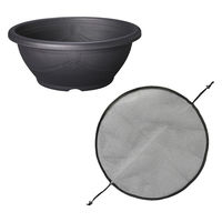 スドー メダカ鉢 黒茶 15号+メダカ鉢の保護ネット 丸型(中) 305525 1個（直送品）