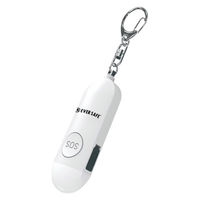 防犯ブザー 1個 ホワイト 防犯グッズ LEDライト 130dB 大音量 防犯対策 充電式 PB02 EVERSAFE（直送品）