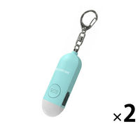 防犯ブザー 2個 ブルー 防犯グッズ LEDライト 130dB 大音量 防犯対策 充電式 PB02 EVERSAFE（直送品）