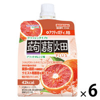 ゼリー 個包装 お配り菓子 クラッシュタイプの蒟蒻畑プラス　ブラッドオレンジ味 1セット（1個×6）