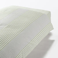無印良品 綿 サッカー織 掛ふとんカバー Ｄ １９０×２１０ｃｍ用 グリーンストライプ 良品計画