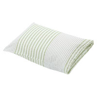 無印良品 綿 サッカー織 まくらカバー ４３×６３ｃｍ用 グリーンストライプ 良品計画