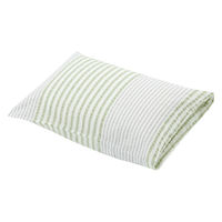 無印良品 綿 サッカー織 まくらカバー ５０×７０ｃｍ用 グリーンストライプ 良品計画