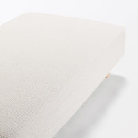 無印良品 綿 サッカー織 ボックスシーツ Ｄ １４０×２００×１８‐２８ｃｍ用 ベージュ 良品計画