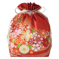 ヘッズ 和風PE巾着バッグ-M/着物柄 WA-BM1 1セット（1袋（20枚入）×10）