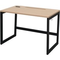 イオスコレクション リスム デスク W1000×D600 ナチュラル×ブラック脚 2ヶ口コンセント付き RFFLD-1060NA-BL 1台（直送品）