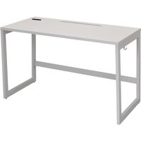 イオスコレクション リスム デスク W1200×D600 ホワイト×ホワイト脚 2ヶ口コンセント付き RFFLD-1260WH-WL 1台（直送品）