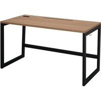 リスム デスク W1200×D600 ウォルナット×ブラック脚 2ヶ口コンセント付き RFFLD-1260DM-BL 1台（直送品）
