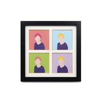 ケンコー・トキナー PCスクエア まめ色紙フレーム 4窓タイプ PS-MAME4-BK 1個 60-5667-16（直送品）