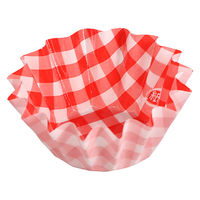 シモジマ おかずケース H純白ペットケース 5F 赤チェック 250枚入 004529032 1セット(1本(250枚入)×60)（直送品）