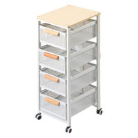 ディーエーピーネットワーク 木目スライドストッカー キャスター&吸盤脚付き ホワイト monowa084-wh 1台（直送品）