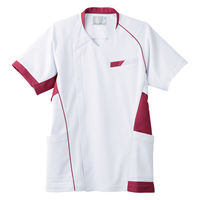 住商モンブラン スクラブ 兼用 半袖 白/バーガンディ L MS401-0173 1枚（直送品）