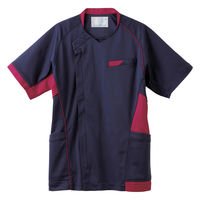 住商モンブラン スクラブ 兼用 半袖 ダークネイビー/バーガンディ 8L MS401-8373 1枚（直送品）