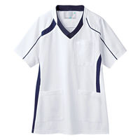 住商モンブラン スクラブ 兼用 半袖 白/ネイビー 5L MS301-0109 1枚（直送品）